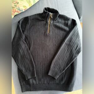 Brooks Brothers Navy Blue Ribbed Quarter Zip Sweater